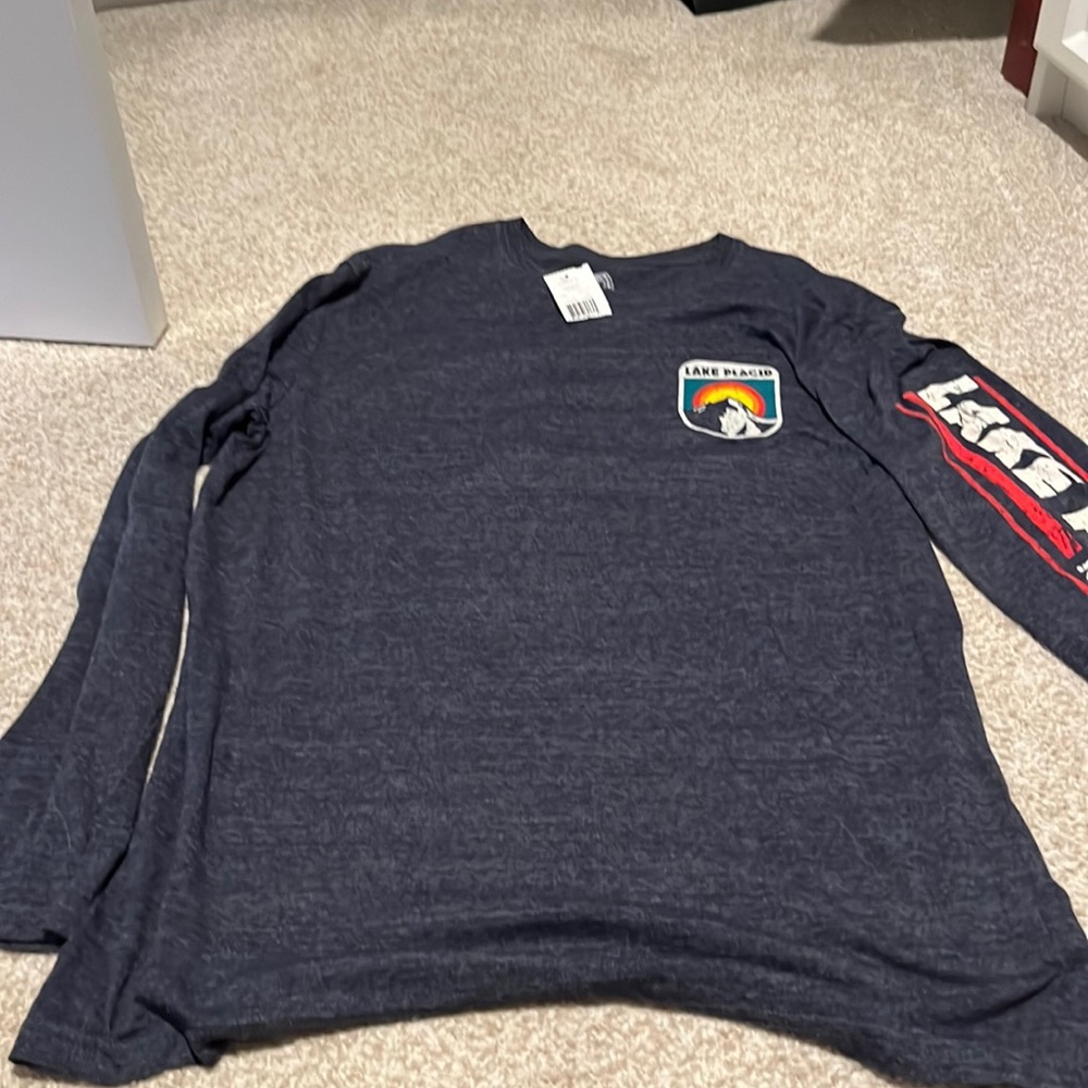 NWT the Duck Company dark blue Lake Placid long sleeve t-shirt